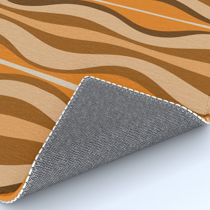 Hourglass Abstract Mid-century Modern Pattern in 70s Brown Orange Beige Rug Gallery Image 4