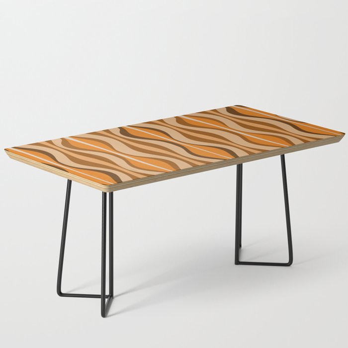 Hourglass Abstract Mid-century Modern Pattern in 70s Brown Orange Beige Coffee Table Gallery Image 1