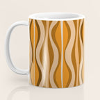 Hourglass Abstract Mid-century Modern Pattern in 70s Brown Orange Beige Coffee Mug Gallery Image 3