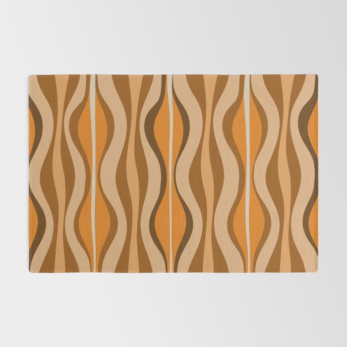 Hourglass Abstract Mid-century Modern Pattern in 70s Brown Orange Beige Rug Gallery Image 2