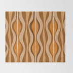 Hourglass Abstract Mid-century Modern Pattern in 70s Brown Orange Beige Throw Blanket Gallery Image 2