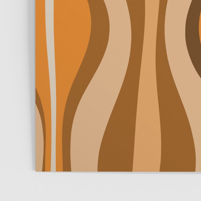 Hourglass Abstract Mid-century Modern Pattern in 70s Brown Orange Beige Poster Gallery Image 3