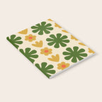 Scandi Floral Grid Retro Pattern Cream Orange Green Ochre Notebook Gallery Image 2
