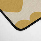 Scandi Floral Grid Retro Pattern Cream Orange Green Ochre Desk Mat Gallery Image 4
