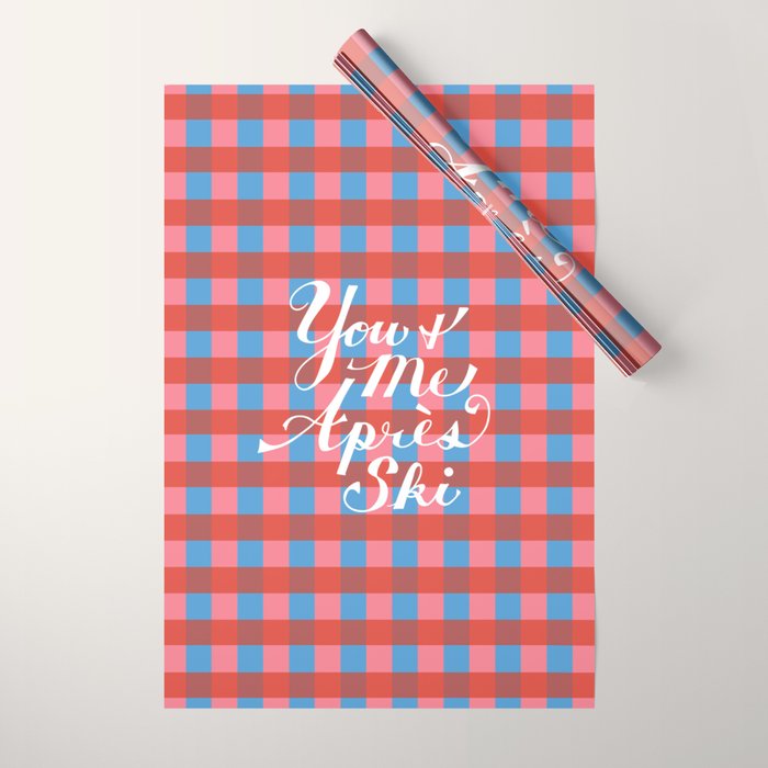 You and Me Apres Ski in Plaid Wrapping Paper Gallery Image 1