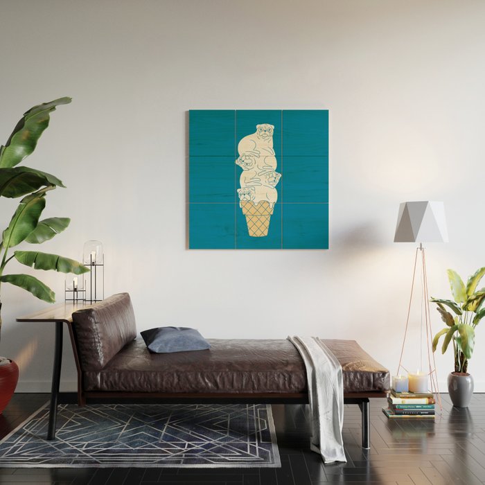 Pug Ice Cream Wood Wall Art Gallery Image 2