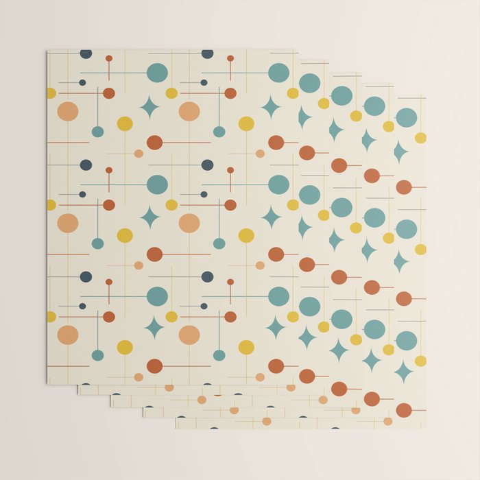 Mid Century Modern Atomic Abstract Pattern 9 Wrapping Paper Gallery Image 3
