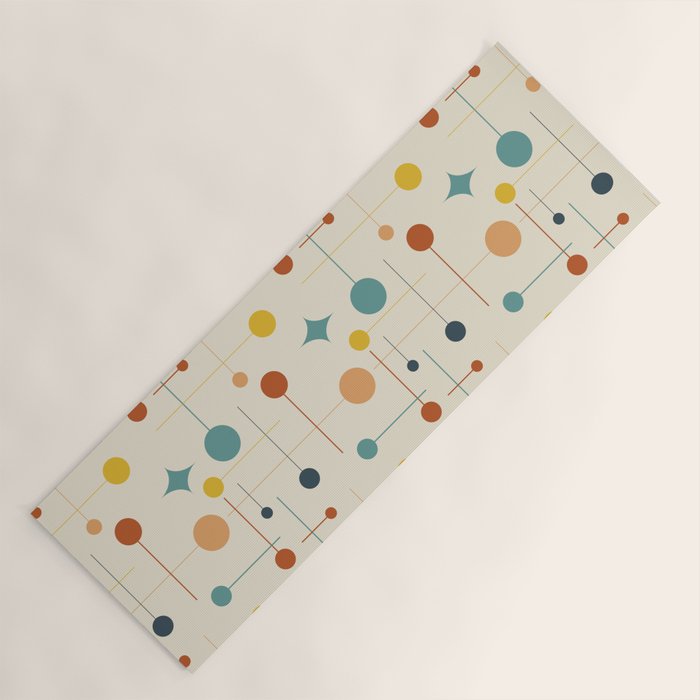 Mid Century Modern Atomic Abstract Pattern 9 Yoga Mat Gallery Image 1