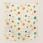 Mid Century Modern Atomic Abstract Pattern 9 Wall Tapestry Gallery Image 4