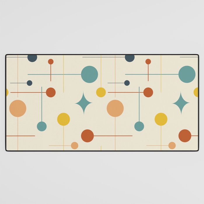 Mid Century Modern Atomic Abstract Pattern 9 Desk Mat Gallery Image 3