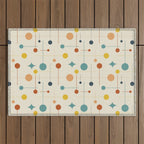 Mid Century Modern Atomic Abstract Pattern 9 Outdoor Rug Gallery Image 1