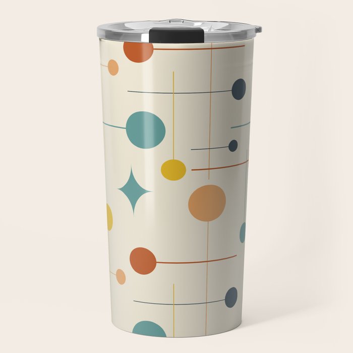 Mid Century Modern Atomic Abstract Pattern 9 Travel Mug Gallery Image 1