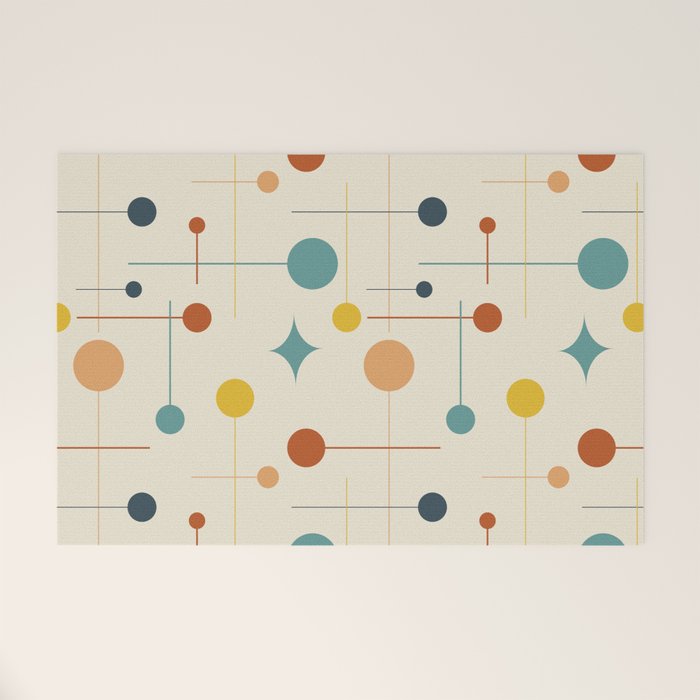 Mid Century Modern Atomic Abstract Pattern 9 Welcome Mat