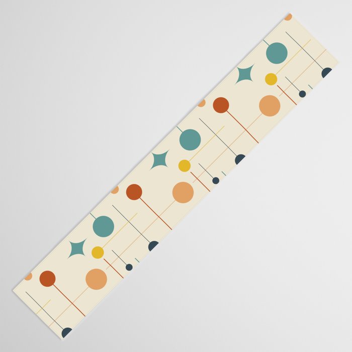 Mid Century Modern Atomic Abstract Pattern 9 Table Runner Gallery Image 3