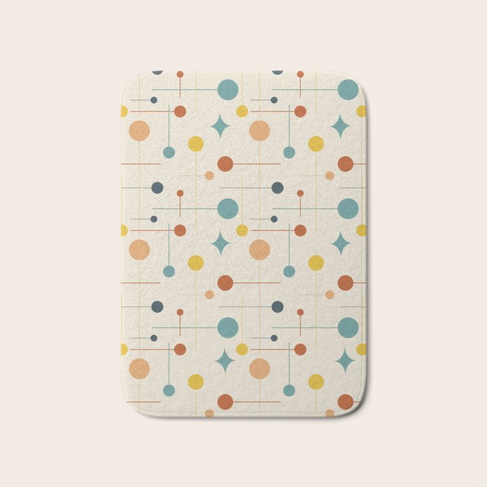 Mid Century Modern Atomic Abstract Pattern 9 Bath Mat Gallery Image 1