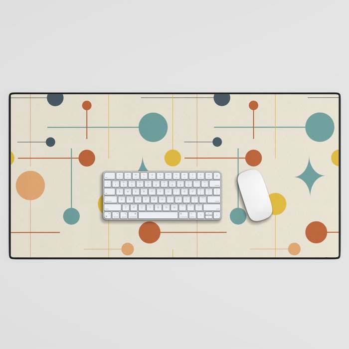 Mid Century Modern Atomic Abstract Pattern 9 Desk Mat Gallery Image 1