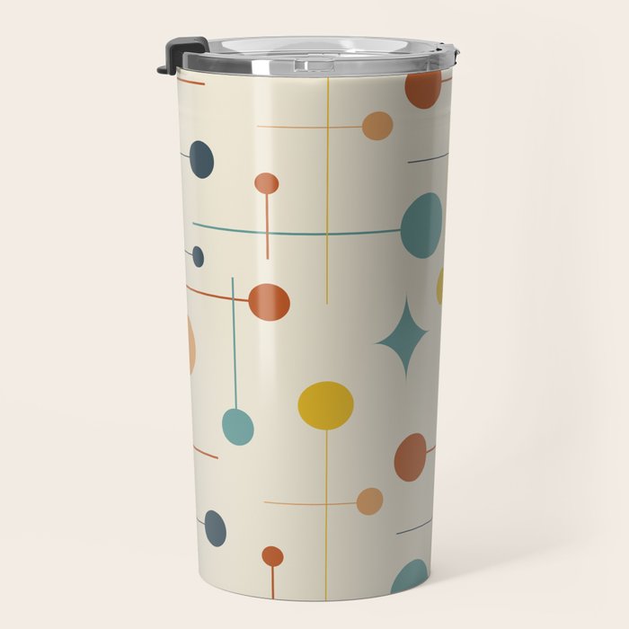 Mid Century Modern Atomic Abstract Pattern 9 Travel Mug Gallery Image 3