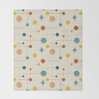 Mid Century Modern Atomic Abstract Pattern 9 Throw Blanket Gallery Image 2
