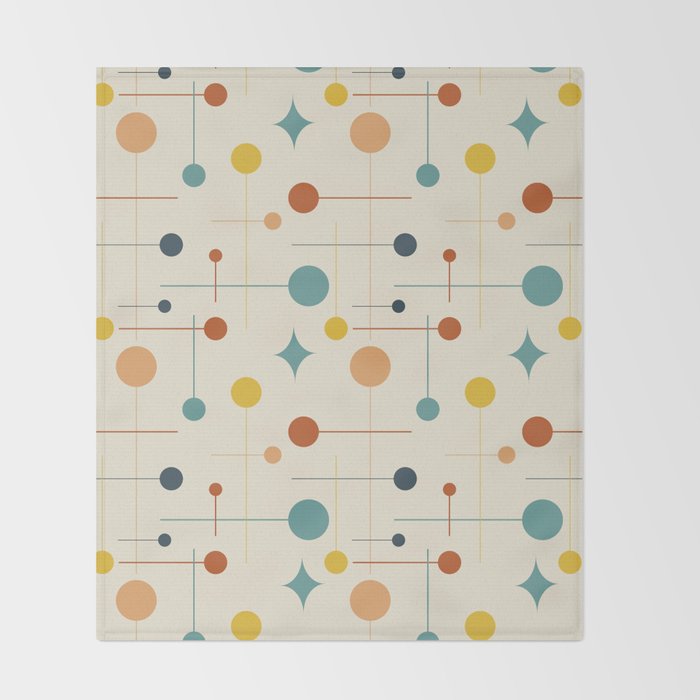 Mid Century Modern Atomic Abstract Pattern 9 Throw Blanket Gallery Image 2