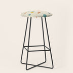Mid Century Modern Atomic Abstract Pattern 9 Stool Gallery Image 1