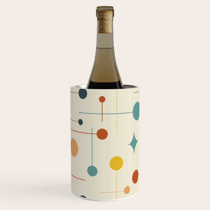 Mid Century Modern Atomic Abstract Pattern 9 Wine Chiller Gallery Image 3