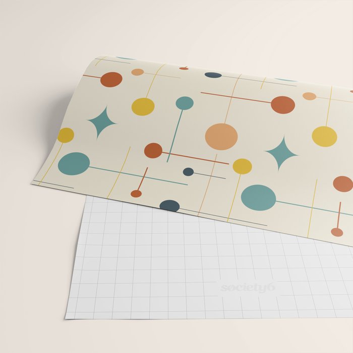 Mid Century Modern Atomic Abstract Pattern 9 Wrapping Paper Gallery Image 2