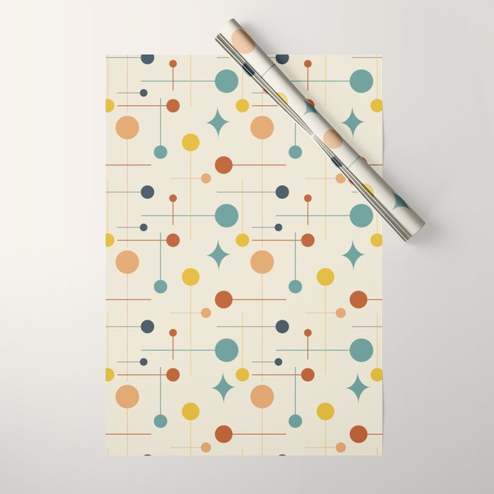 Mid Century Modern Atomic Abstract Pattern 9 Wrapping Paper Gallery Image 1
