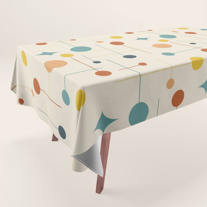 Mid Century Modern Atomic Abstract Pattern 9 Tablecloth Gallery Image 1
