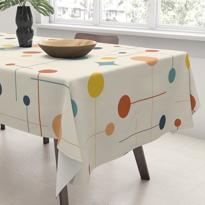 Mid Century Modern Atomic Abstract Pattern 9 Tablecloth Gallery Image 3