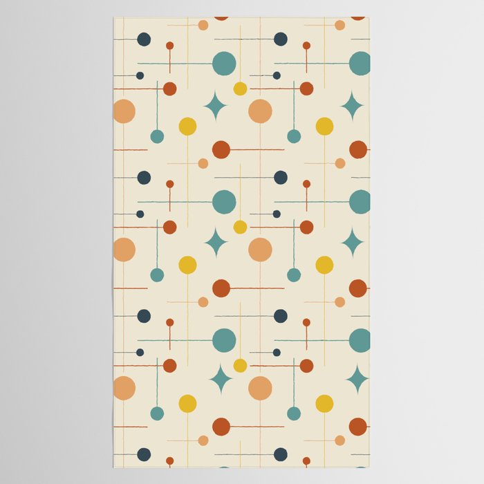 Mid Century Modern Atomic Abstract Pattern 9 Tablecloth Gallery Image 2
