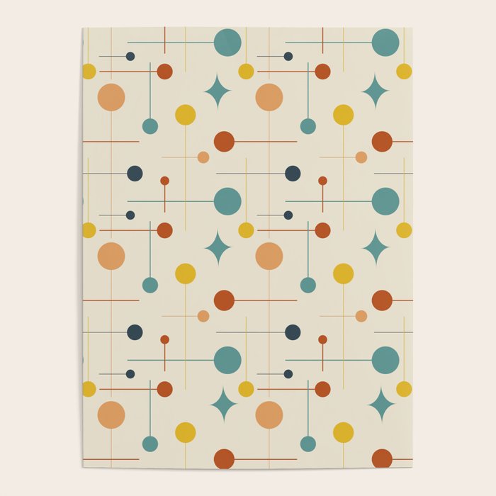 Mid Century Modern Atomic Abstract Pattern 9 Poster Gallery Image 4