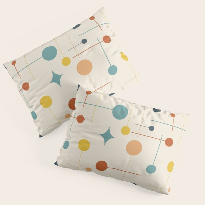 Mid Century Modern Atomic Abstract Pattern 9 Pillow Sham Gallery Image 1