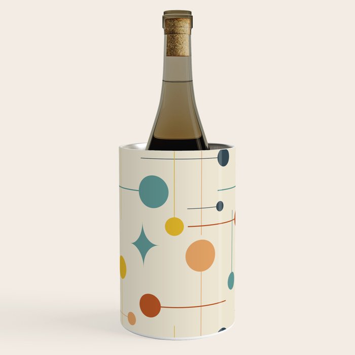 Mid Century Modern Atomic Abstract Pattern 9 Wine Chiller Gallery Image 1