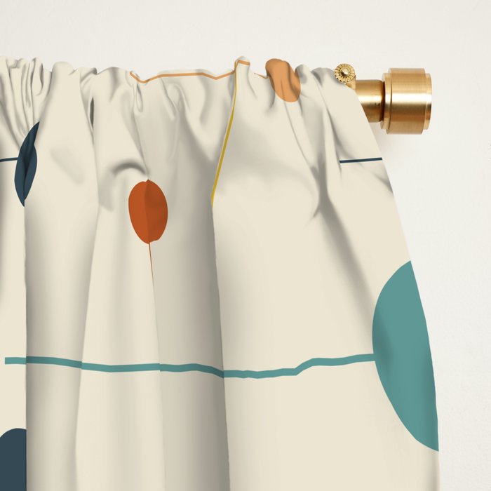 Mid Century Modern Atomic Abstract Pattern 9 Window Curtain Gallery Image 2