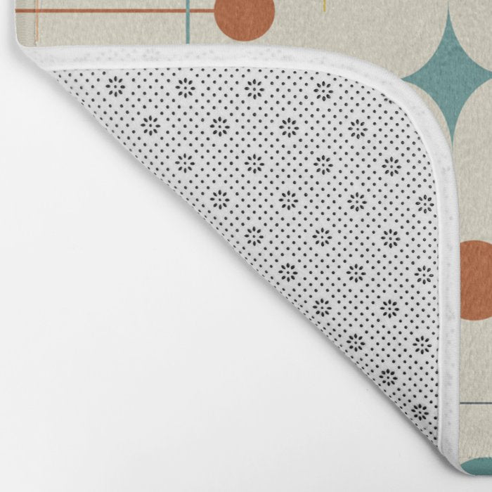 Mid Century Modern Atomic Abstract Pattern 9 Bath Mat Gallery Image 2