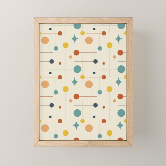Mid Century Modern Atomic Abstract Pattern 9 Mini Art Print Gallery Image 1