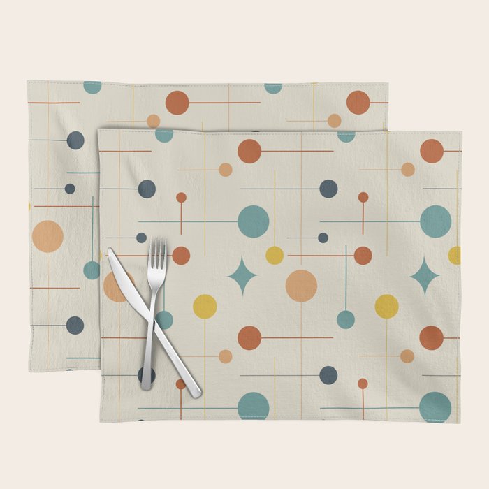 Mid Century Modern Atomic Abstract Pattern 9 Placemat Gallery Image 1