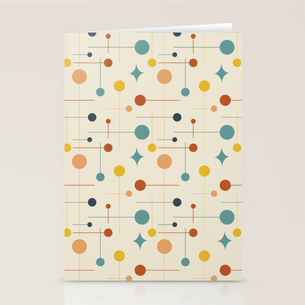 Mid Century Modern Atomic Abstract Pattern 9 Stationery Card Gallery Image 2