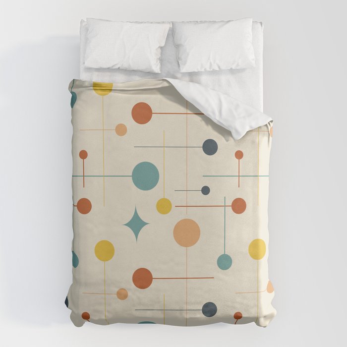 Mid Century Modern Atomic Abstract Pattern 9 Duvet Cover Gallery Image 1