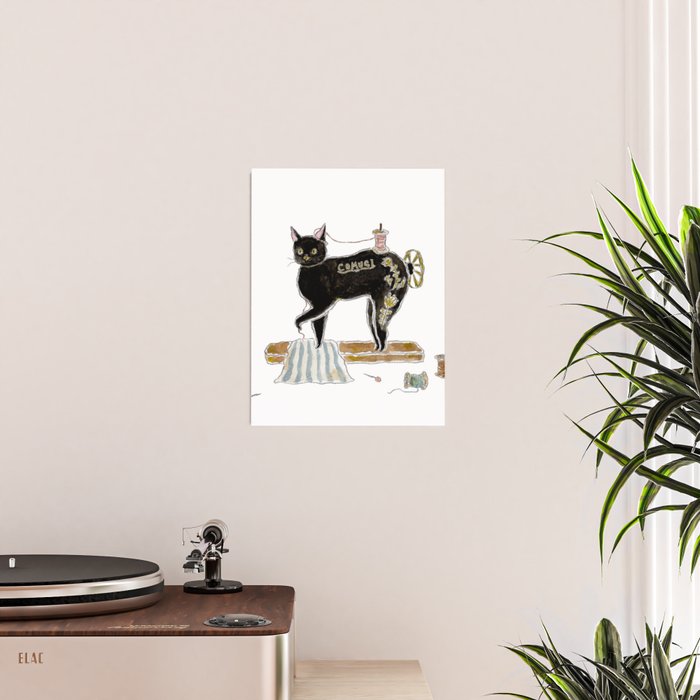 Sewing machine Cat Poster Gallery Image 2