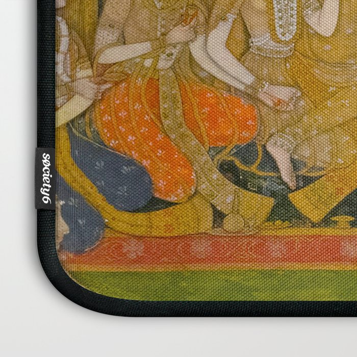 Princely ascetic in the forest visited by ladies c. 1760 Gum tempera and gold on paper Indian Miniature Painting  Laptop Sleeve Gallery Image 3