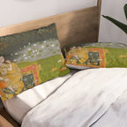 Princely ascetic in the forest visited by ladies c. 1760 Gum tempera and gold on paper Indian Miniature Painting  Pillow Sham Gallery Image 2