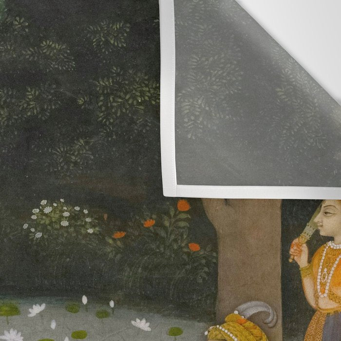 Princely ascetic in the forest visited by ladies c. 1760 Gum tempera and gold on paper Indian Miniature Painting  Wall Tapestry Gallery Image 3