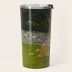 Princely ascetic in the forest visited by ladies c. 1760 Gum tempera and gold on paper Indian Miniature Painting  Travel Mug Gallery Image 2