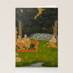 Princely ascetic in the forest visited by ladies c. 1760 Gum tempera and gold on paper Indian Miniature Painting  Stationery Card Gallery Image 2