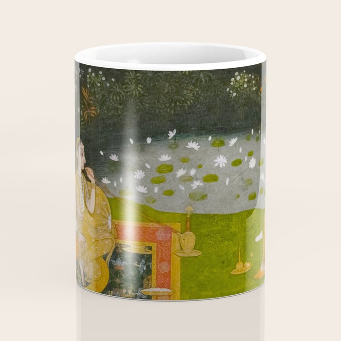Princely ascetic in the forest visited by ladies c. 1760 Gum tempera and gold on paper Indian Miniature Painting  Coffee Mug Gallery Image 4