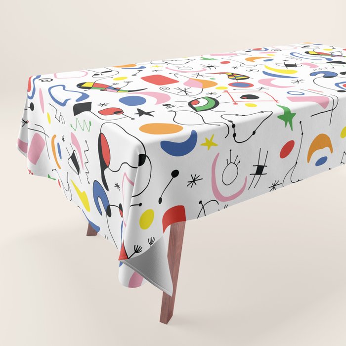 Surealism Art Miro Style Pattern Tablecloth Gallery Image 1