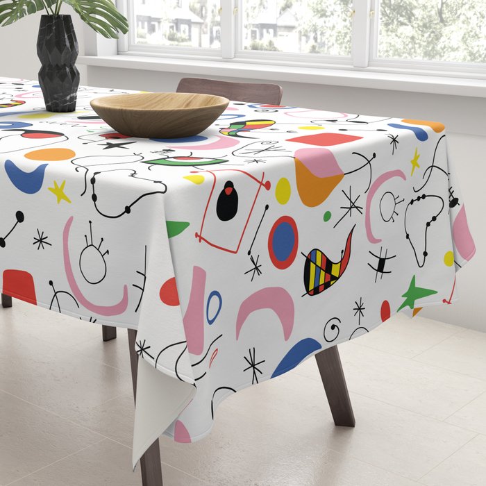 Surealism Art Miro Style Pattern Tablecloth Gallery Image 3