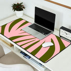 Maldives Abstract Botanical Pattern in Pink and Green Desk Mat Gallery Image 2