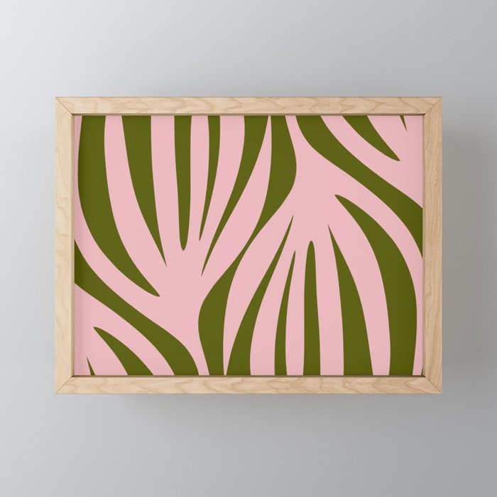 Maldives Abstract Botanical Pattern in Pink and Green Mini Art Print Gallery Image 1